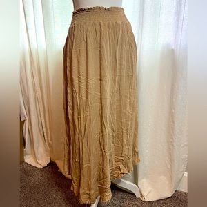 La Miel Distressed Skirt | Boho Skirt | Ankle Length Skirt | Neutral Colored